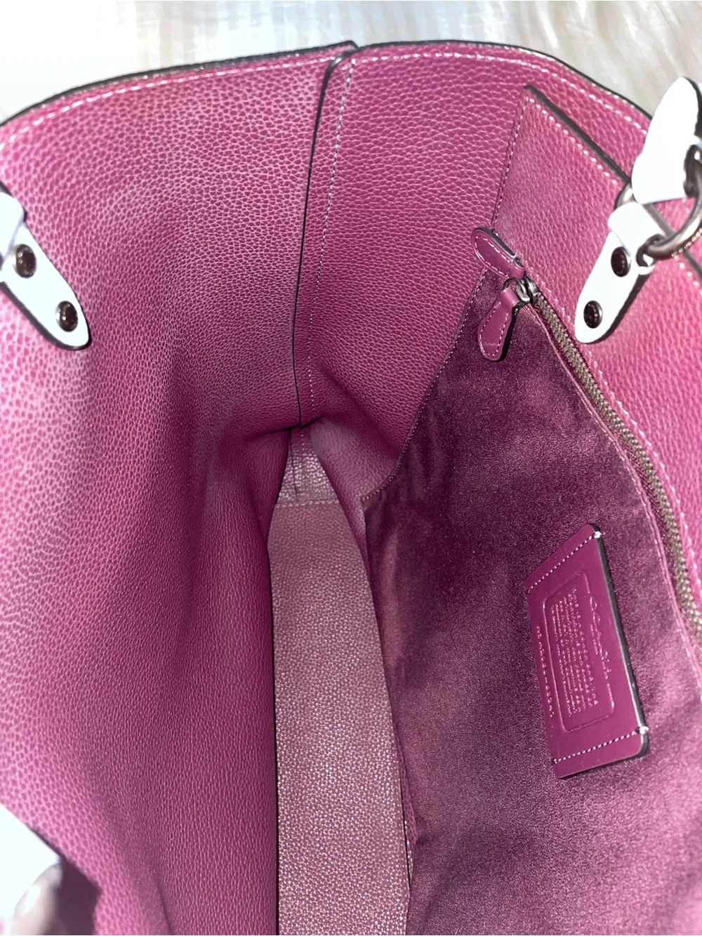 Coach Plaza Tote in Pewter/Bluebell